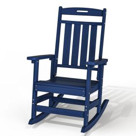 HDPE-Plastic-Outdoor-Rocking-Chair (Option: Navy blue-1pack)
