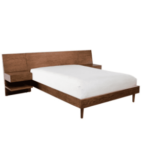 Clark King Bed With 2 Nighstand (Option: Pecan)