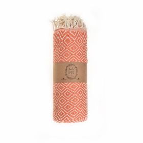 Malta Beach Towel (Color: Orange, size: 38'' x 70'')