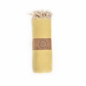 Malta Beach Towel (Color: Yellow, size: 38'' x 70'')